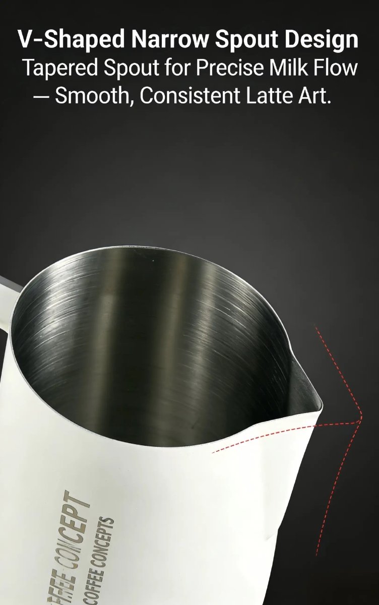 Pro Latte Art Pitcher - Eagle Beak Precision Spout 400ml/600ml, Advanced Patterns Under $25 - Shop Coffee Hobby