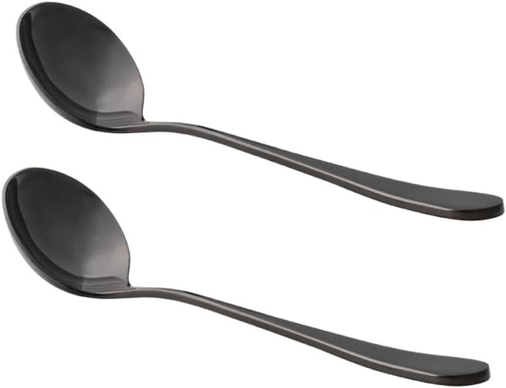 Professional Coffee Cupping Spoon, round Stainless Steel Spoon for Coffee Tasting,Coffee Scoop for Roasters and Cuppers, Black, Set of 2 - Shop Coffee Hobby