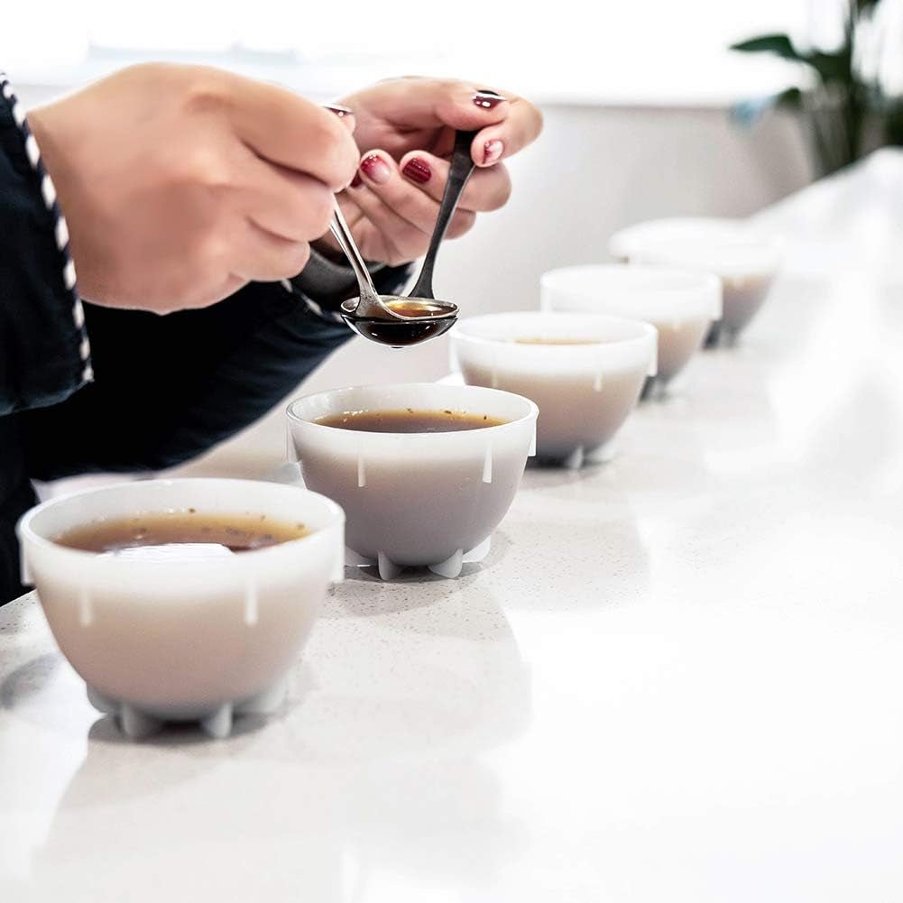 Professional Coffee Cupping Spoon, round Stainless Steel Spoon for Coffee Tasting,Coffee Scoop for Roasters and Cuppers, Black, Set of 2 - Shop Coffee Hobby