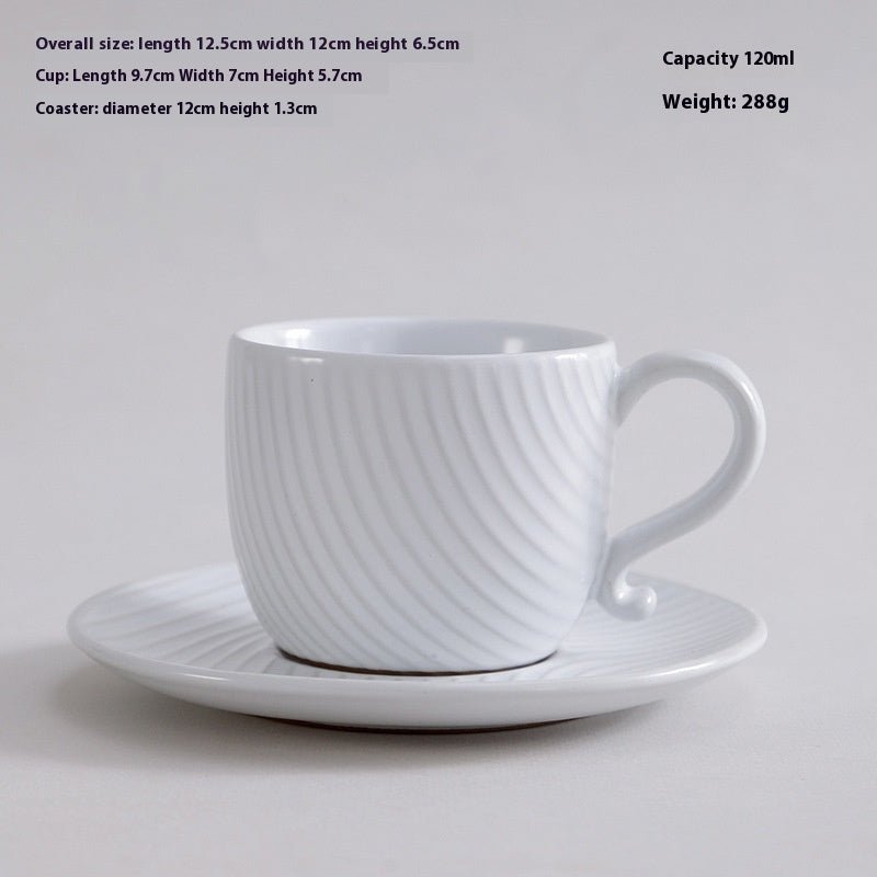 Retro Ceramic Espresso Cup & Plate Set, 120ml - Shop Coffee Hobby