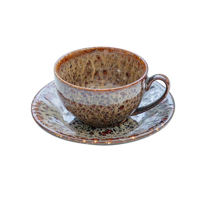 Retro Chinese-Style Porcelain Latte Cup with Spoon, 250ml - Shop Coffee Hobby