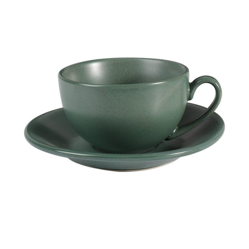 Retro Chinese-Style Porcelain Latte Cup with Spoon, 250ml - Shop Coffee Hobby