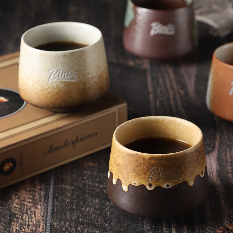 Retro Hand-Glazed Ceramic Espresso Mug, 200ml - Shop Coffee Hobby