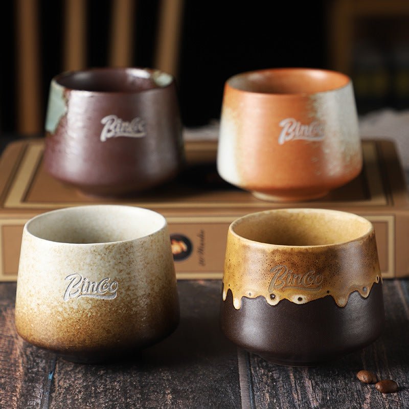 Retro Hand-Glazed Ceramic Espresso Mug, 200ml - Shop Coffee Hobby