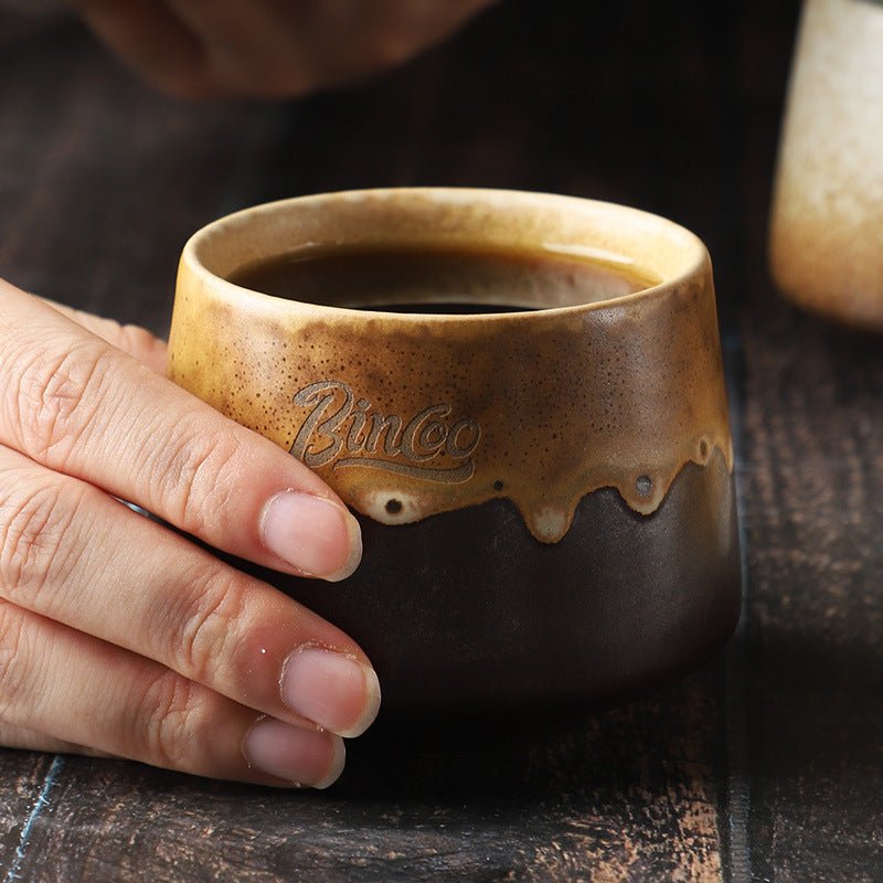 Retro Hand-Glazed Ceramic Espresso Mug, 200ml - Shop Coffee Hobby