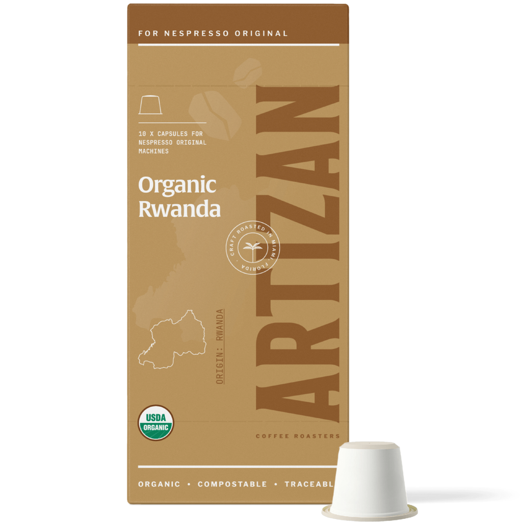 Artizan Coffee Roasters Organic Rwanda Espresso Capsules, 10-Pack for Nespresso Original Machine.