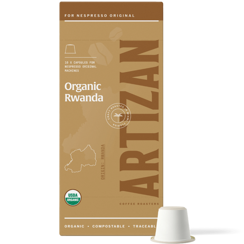 Artizan Coffee Roasters Organic Rwanda Espresso Capsules, 10-Pack for Nespresso Original Machine.