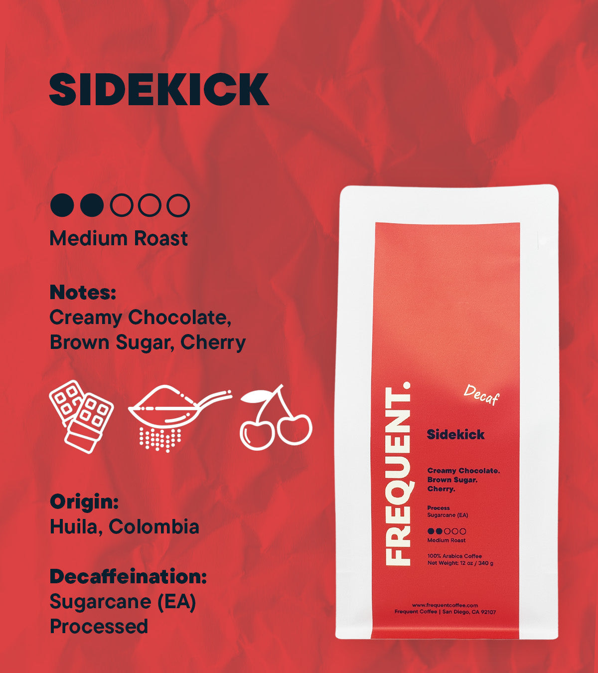 Sidekick Sugarcane Decaf Coffee | Huila, Colombia - Coffee Review Score 92