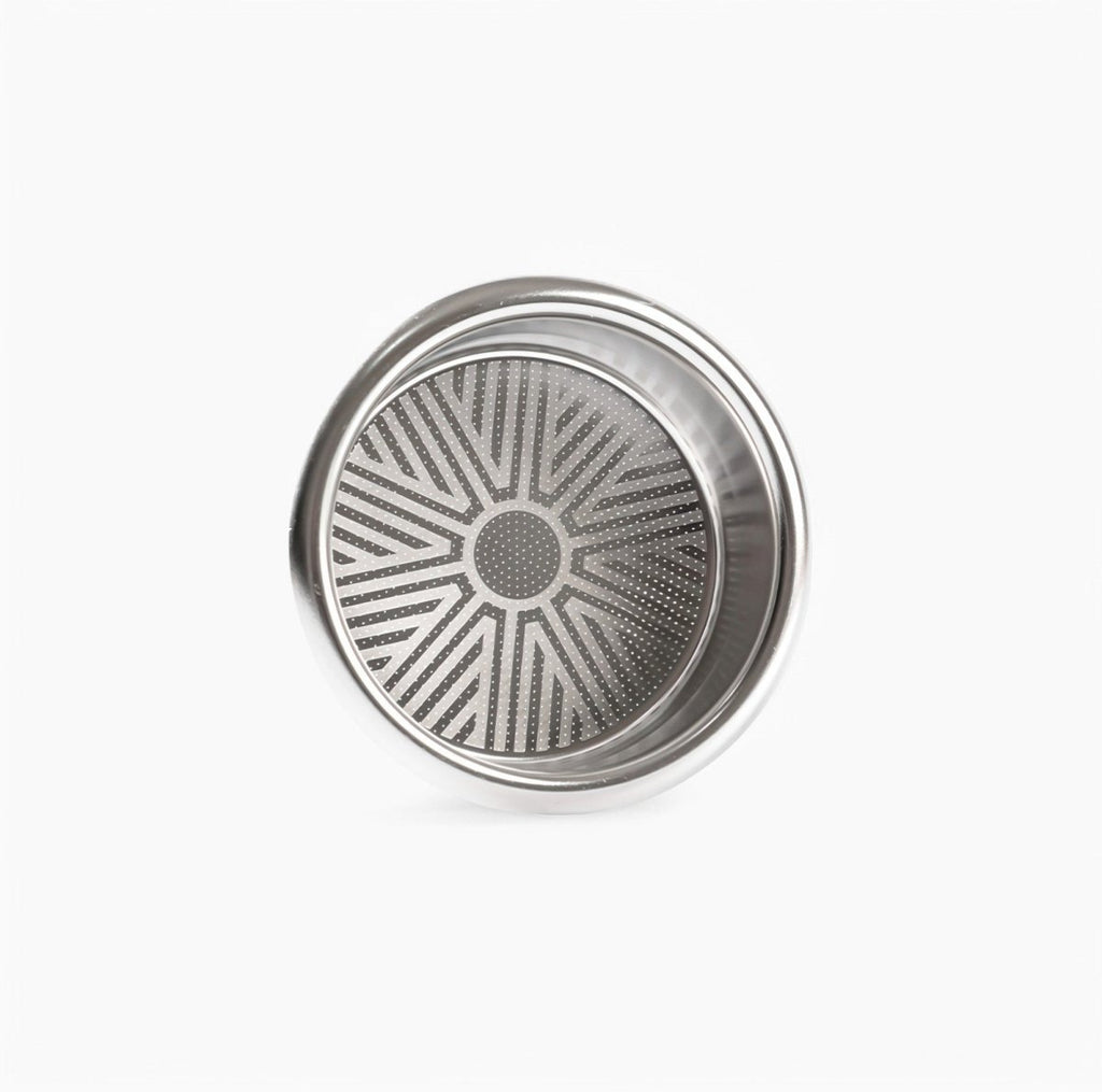 Snowflake version of the SolarBrew Precision Portafilter Basket for 58mm espresso machines.