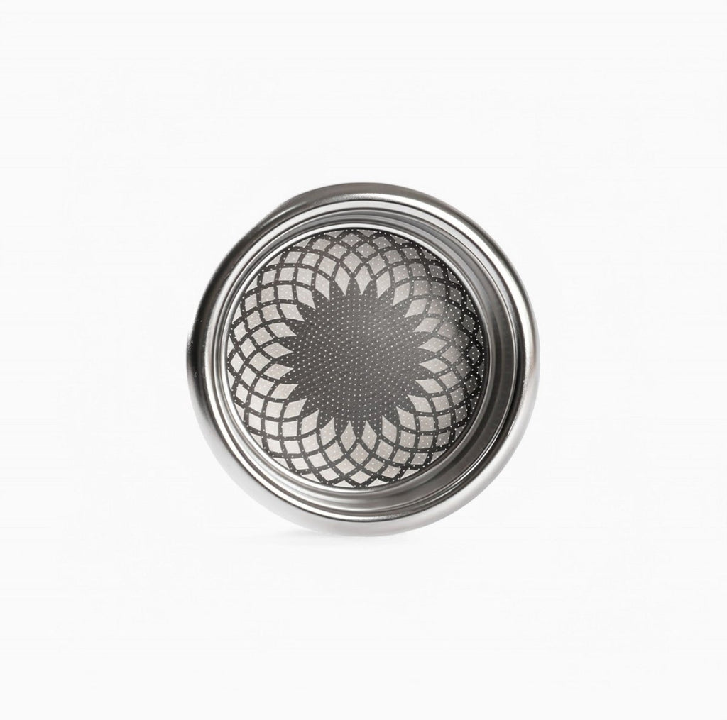 Through version of the SolarBrew Precision Portafilter Basket with 1,800 holes.