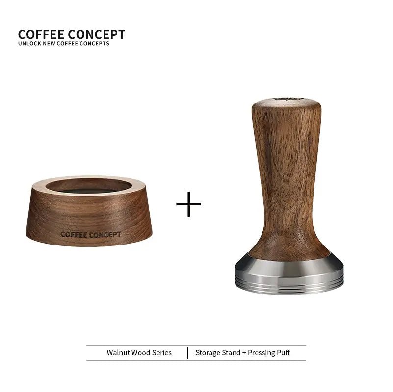 Solid Walnut Espresso Tamper Set - 58mm Solid Wood Handle + Stand - Shop Coffee Hobby