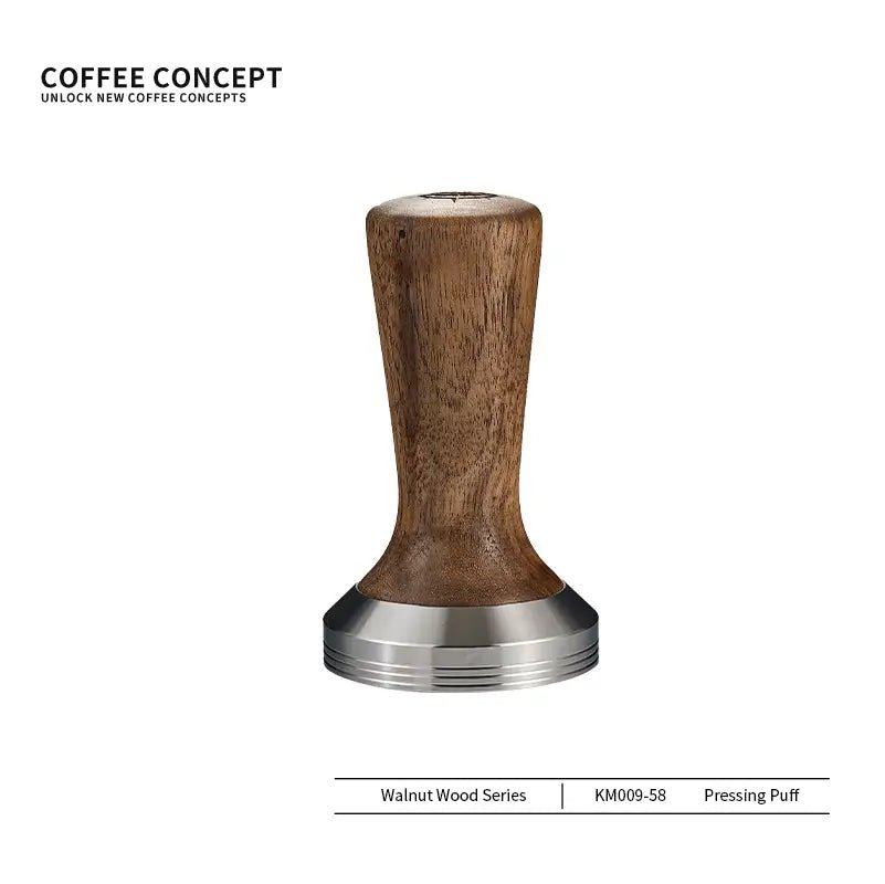 Solid Walnut Espresso Tamper Set - 58mm Solid Wood Handle + Stand - Shop Coffee Hobby