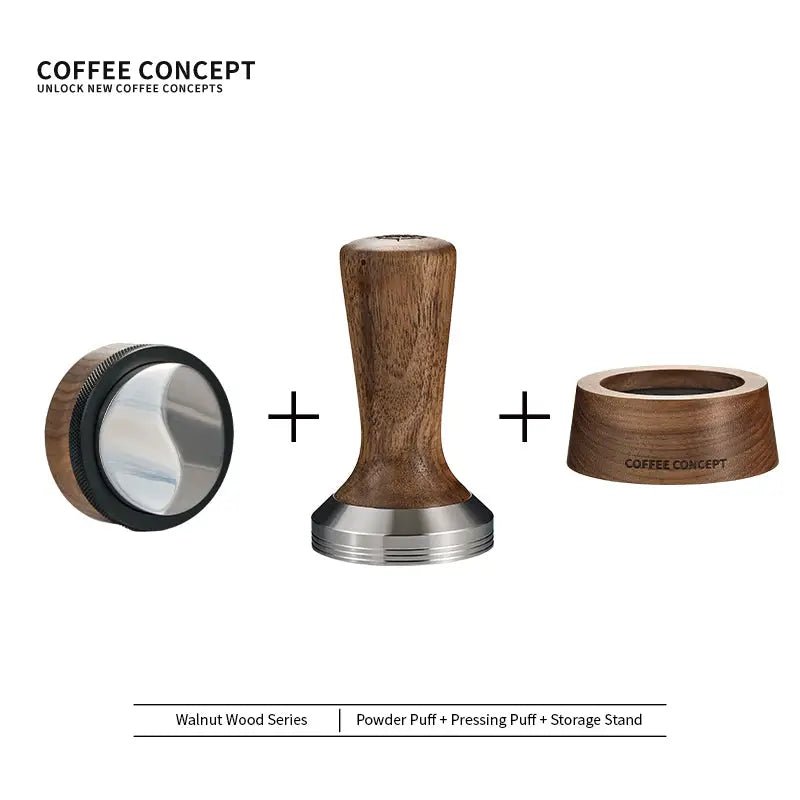 Solid Walnut Espresso Tamper Set - 58mm Solid Wood Handle + Stand - Shop Coffee Hobby