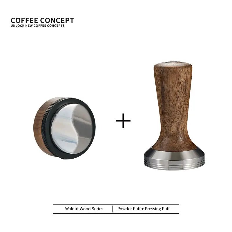 Solid Walnut Espresso Tamper Set - 58mm Solid Wood Handle + Stand - Shop Coffee Hobby