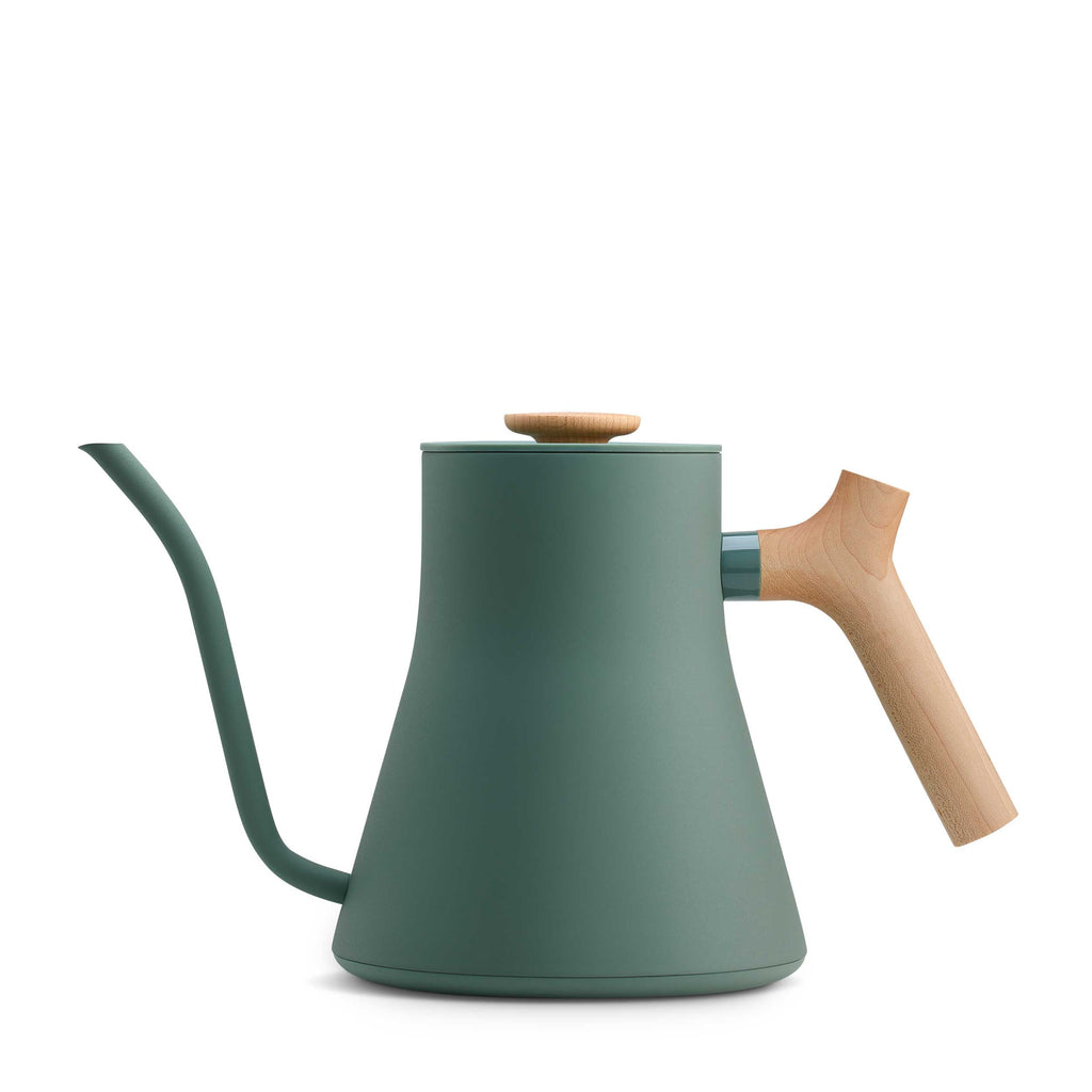 Smoke Green and Maple version of the Fellow Stagg EKG Pro Gooseneck Kettle