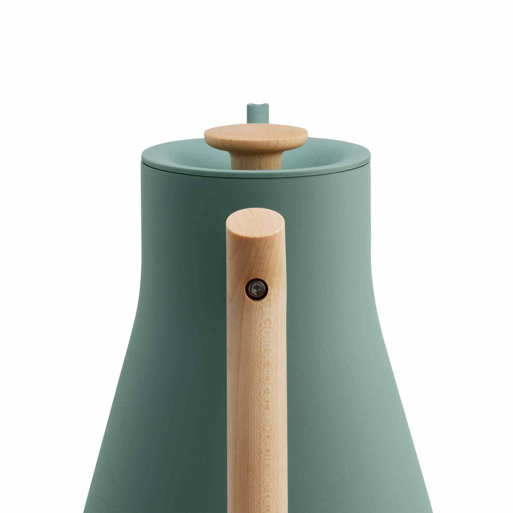 Smoke Green & Maple version of the Fellow Stagg EKG Pro Gooseneck Kettle