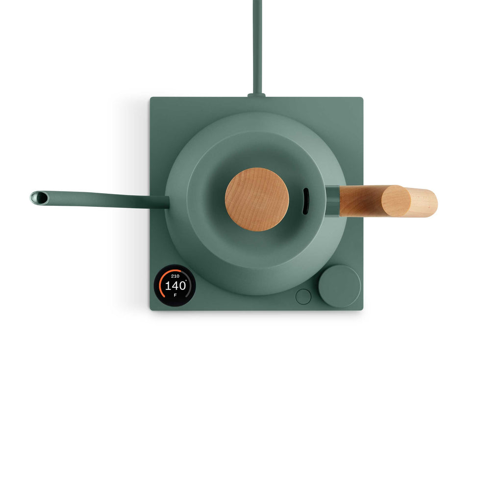 Smoke Green & Maple version of the Fellow Stagg EKG Pro Gooseneck Kettle