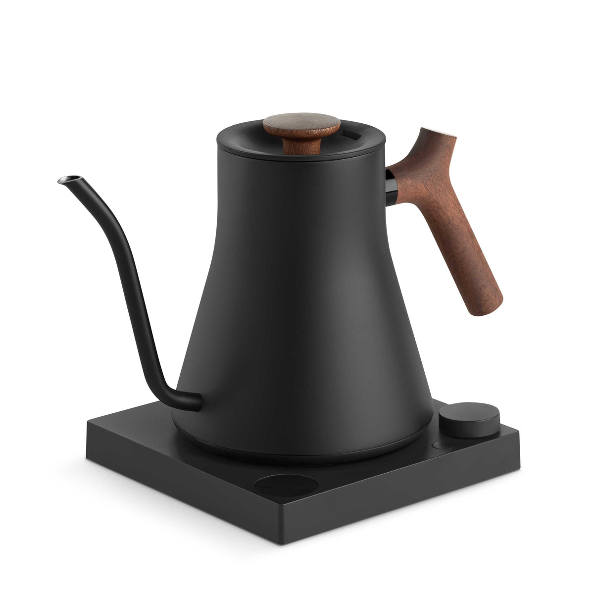 Matte Black & Walnut version of the Fellow Stagg EKG Pro Gooseneck Kettle