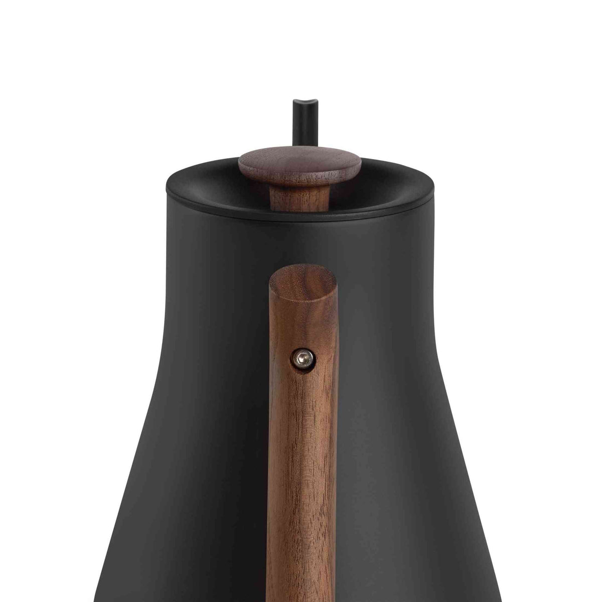 Matte Black & Walnut version of the Fellow Stagg EKG Pro Gooseneck Kettle