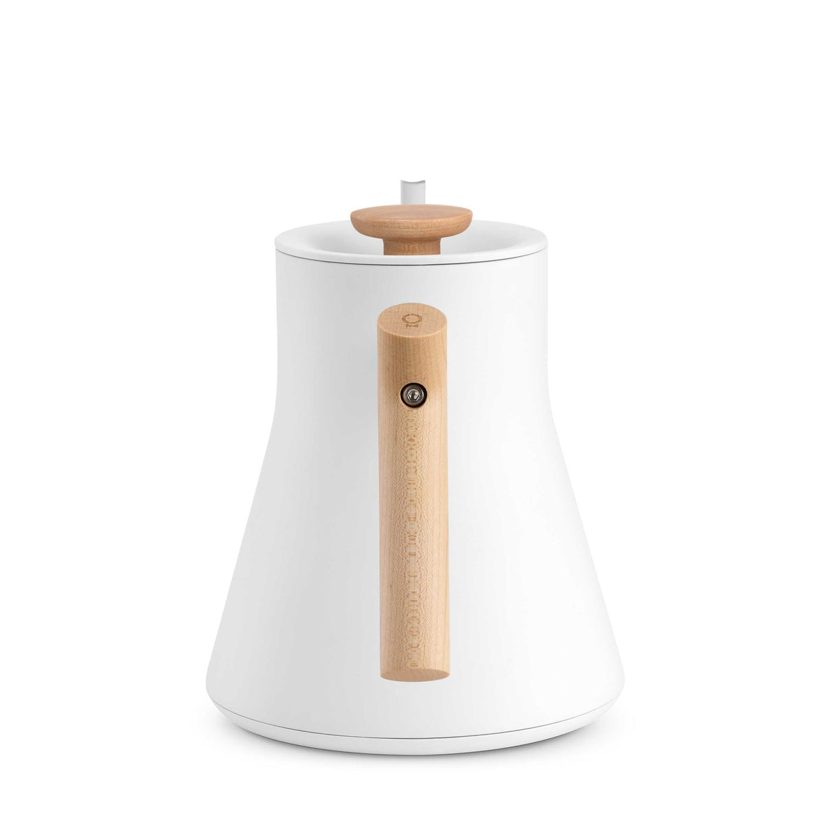 Matte White & Maple version of the Fellow Stagg EKG Pro Electric Gooseneck Kettle.