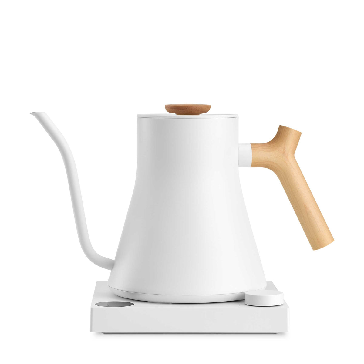 Espresso Parts Fellow Stagg EKG Pro Electric Gooseneck Kettle in Matte White & Maple
