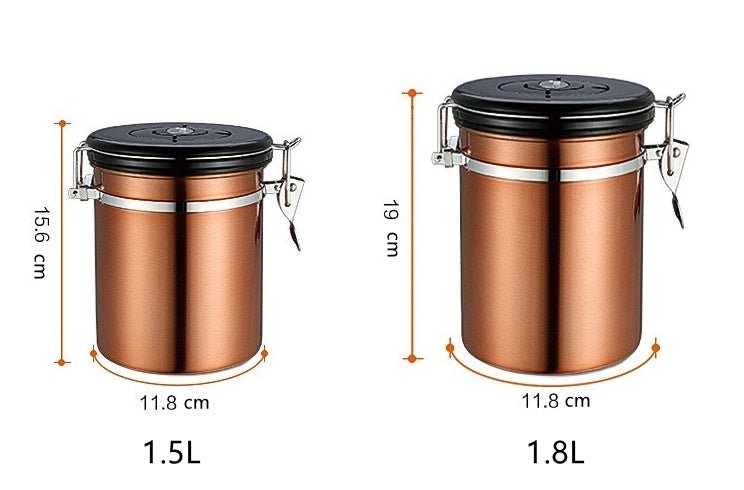 Stainless Steel Airtight Tank Coffee Bean Coffee Powder Preservation Tank - Shop Coffee Hobby