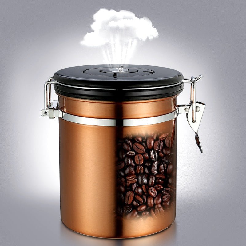 Stainless Steel Airtight Tank Coffee Bean Coffee Powder Preservation Tank - Shop Coffee Hobby