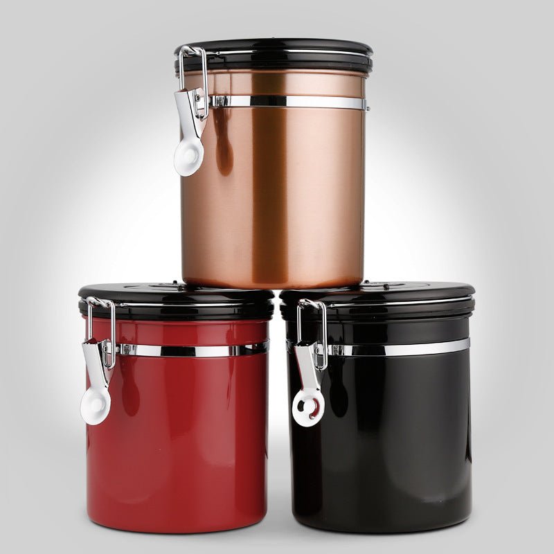 Stainless Steel Airtight Tank Coffee Bean Coffee Powder Preservation Tank - Shop Coffee Hobby