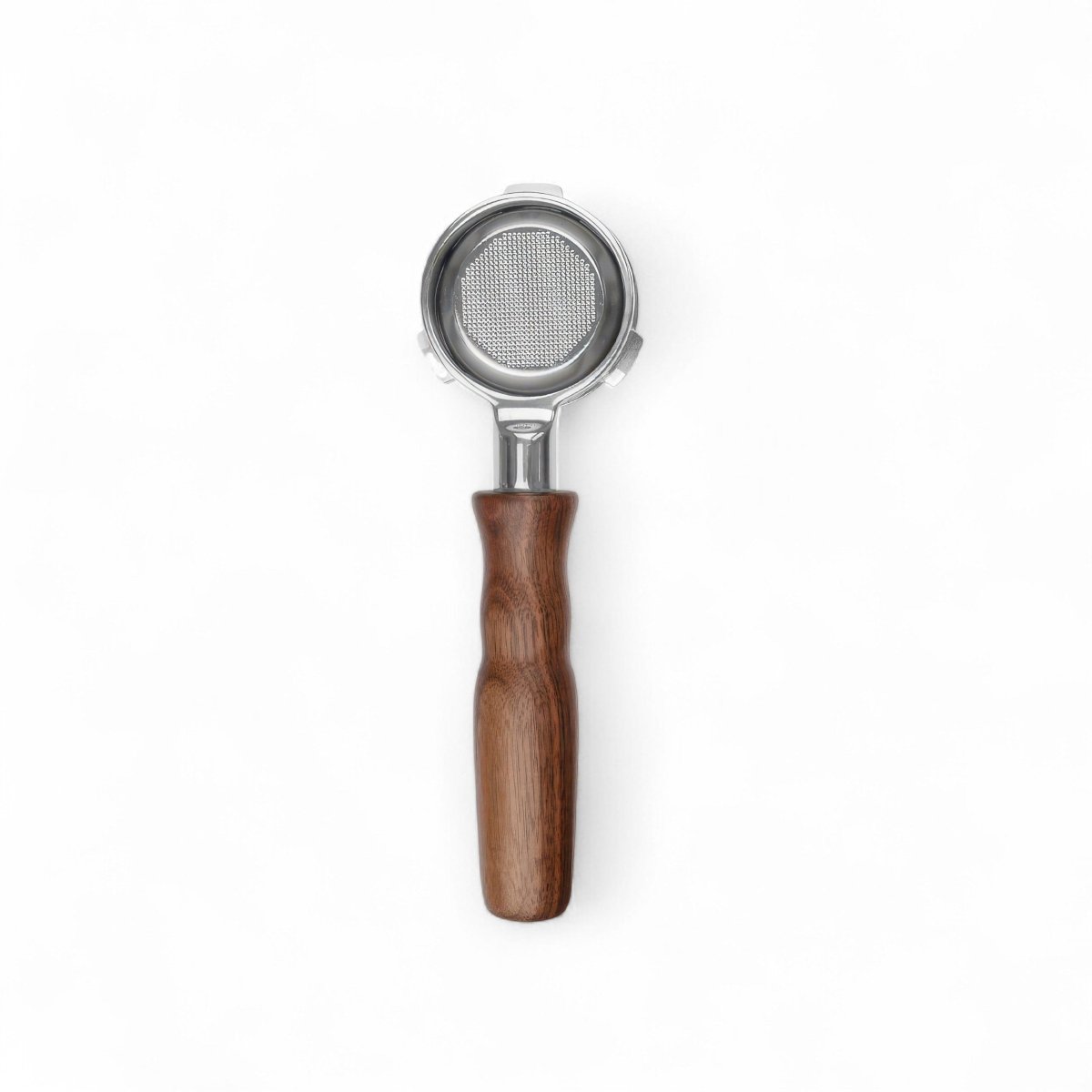 Stainless Steel Bottomless Portafilter with Walnut Handle - Shop Coffee Hobby