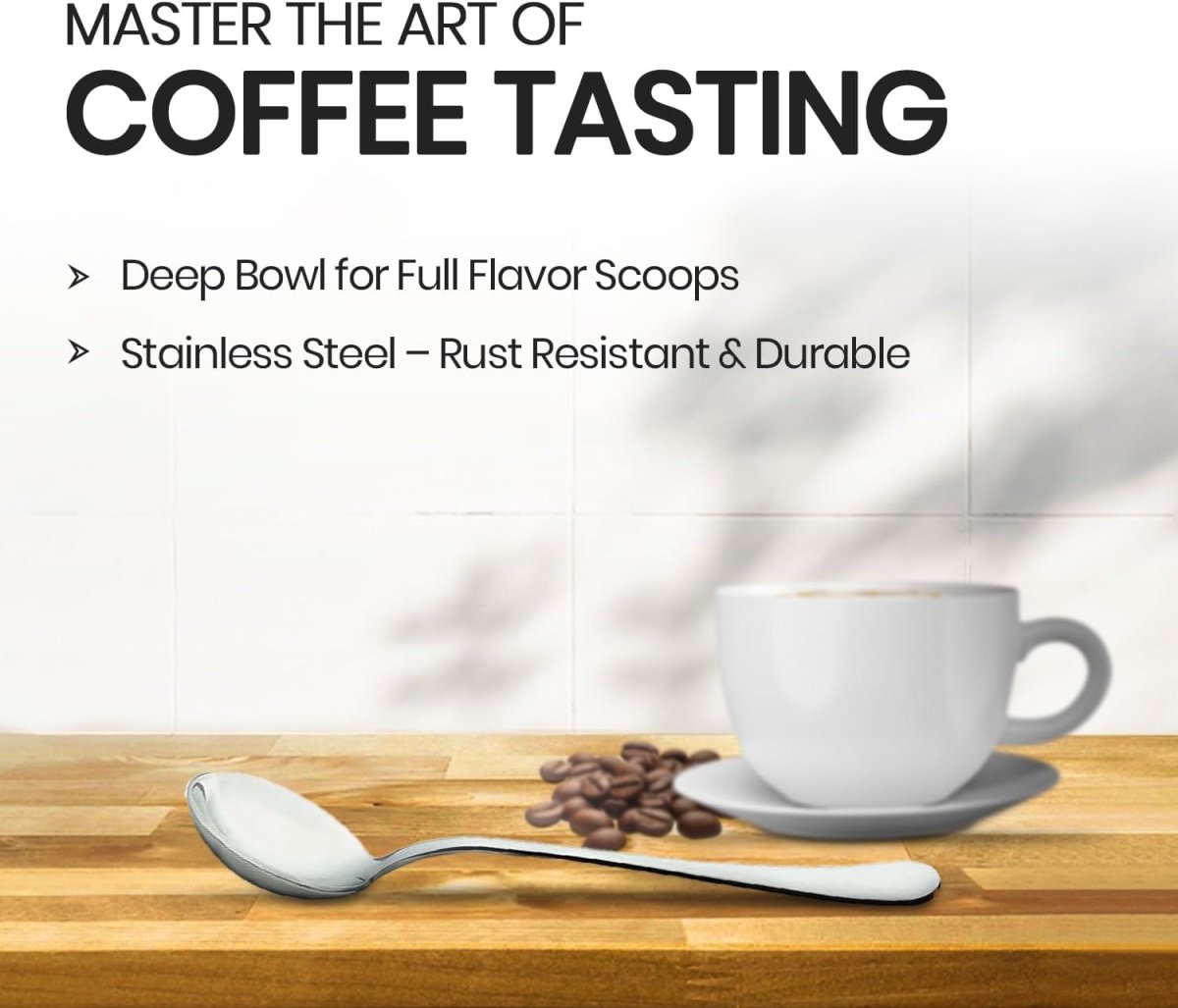 Stainless Steel Cupping Spoon Deep Bowl Edition Sleek Professional Design Precision Crafted for Coffee Tasting Durable Ergonomic Handle Perfect for Coffee Cupping Enthusiasts and Baristas - Shop Coffee Hobby