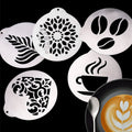 Stainless Steel Latte Art Stencil Set, 5-Piece - Shop Coffee Hobby