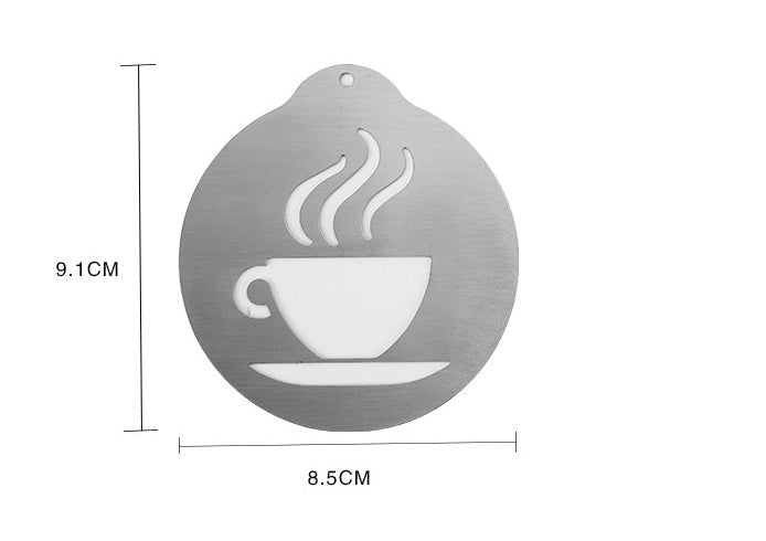 Stainless Steel Latte Art Stencil Set, 5-Piece - Shop Coffee Hobby