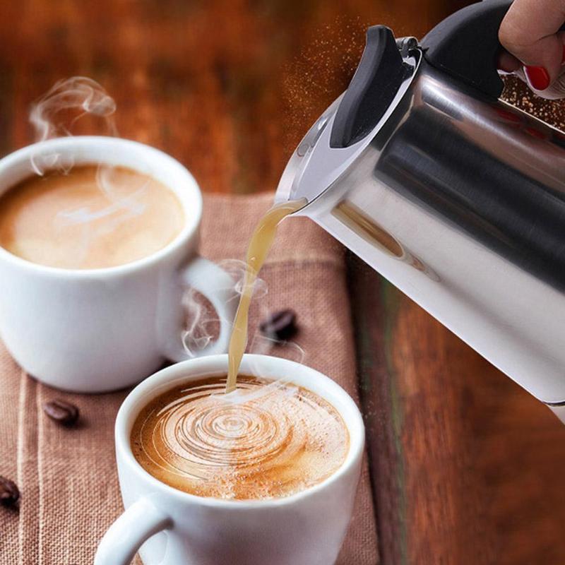 100–600ml Stainless Steel Moka Pot for coffee brewing