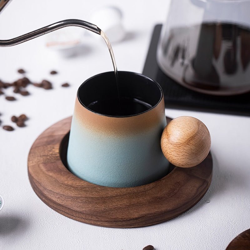 Stoneware Latte Cup with Ball Handle & Base, 200ml - Shop Coffee Hobby