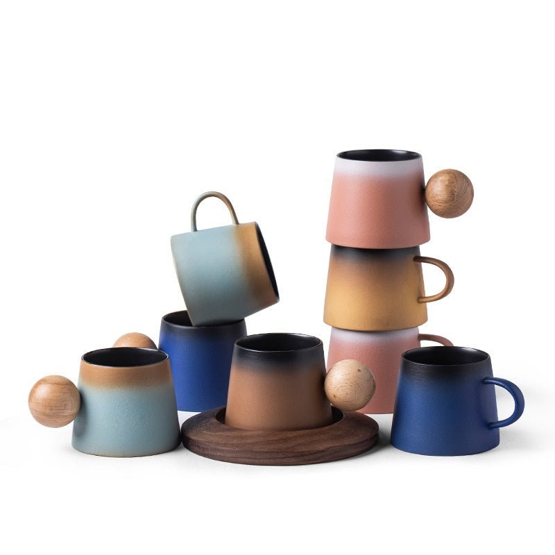 Stoneware Latte Cup with Ball Handle & Base, 200ml - Shop Coffee Hobby