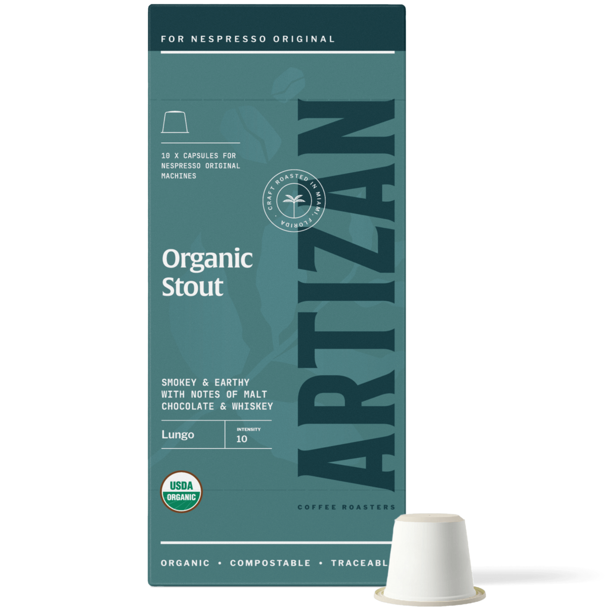 Artizan Organic Stout Espresso Capsules – 10 Count