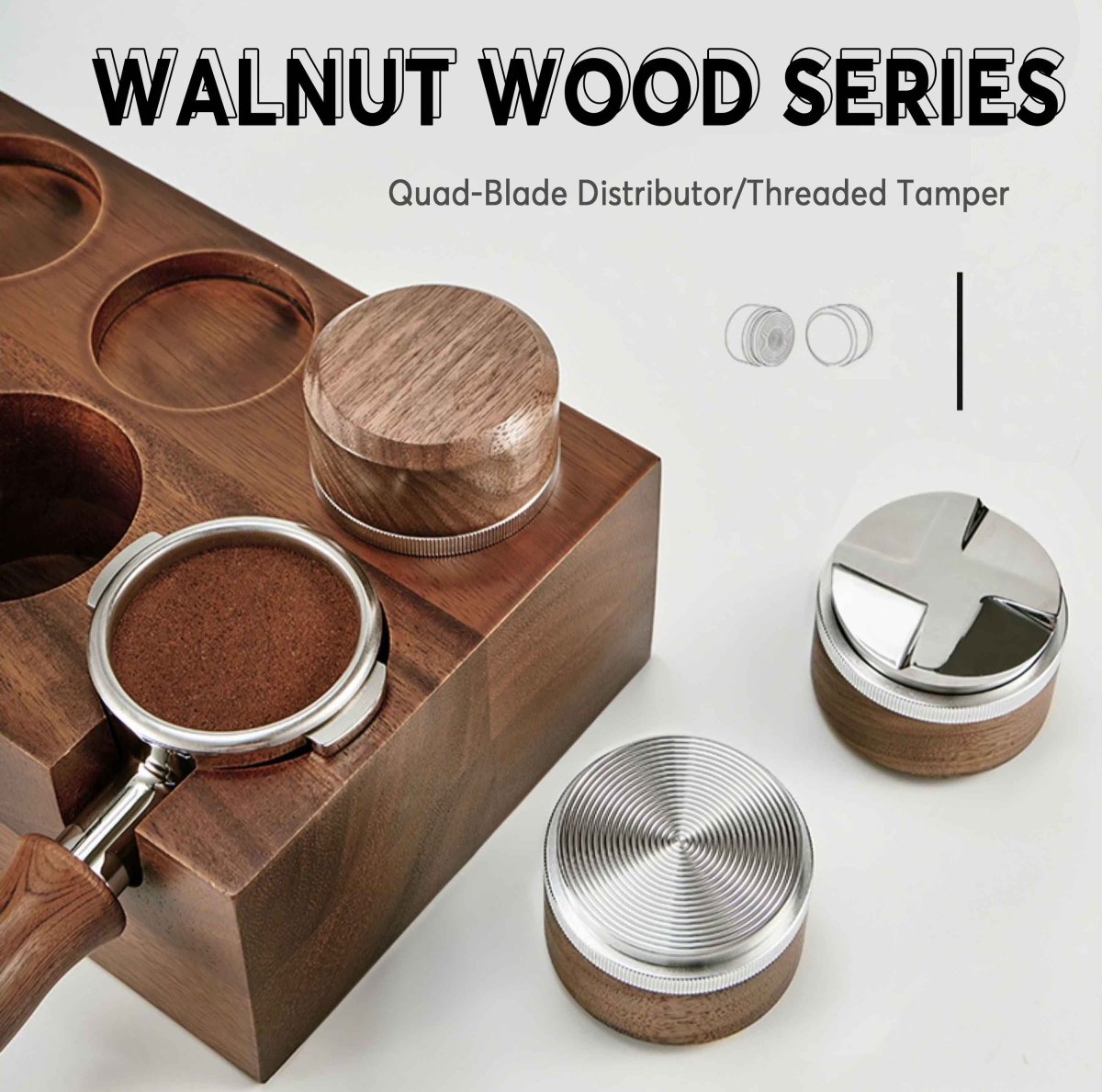 Tamper & Distributor with Wooden Handle - Shop Coffee Hobby