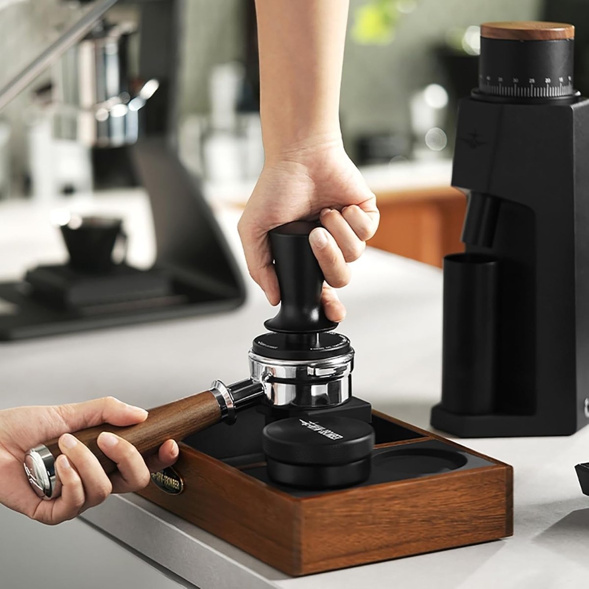 Tamper Tool Espresso 58Mm, Coffee Tamper with Spring Loaded, Auto-Rebound, 58.35Mm Espresso Press Tamper Tool for 58Mm Espresso Machine, Auto-Leveling Tamper without Tilting,T6101-Os - Shop Coffee Hobby