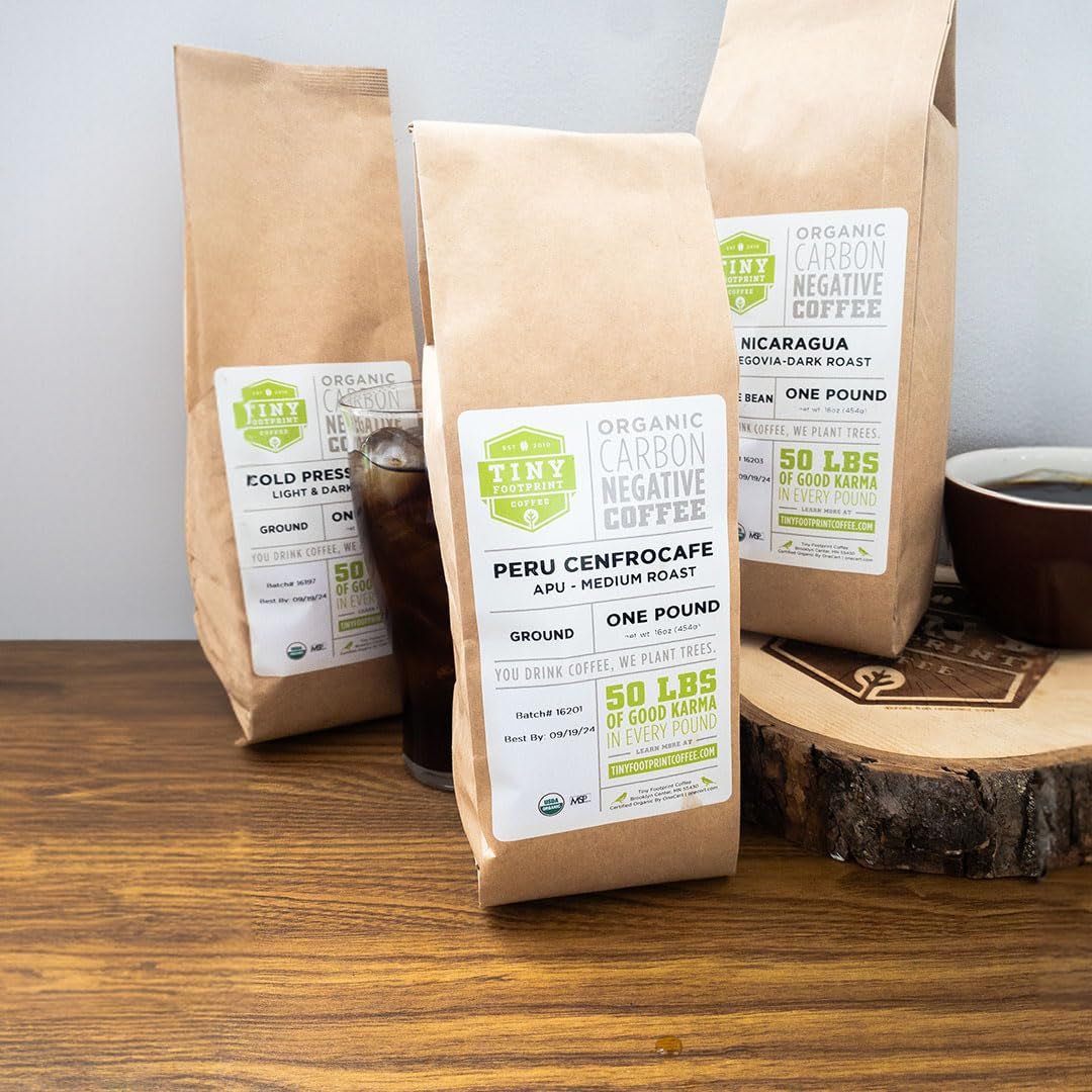 Tiny Footprint Coffee - Organic Signature Blend Light Roast - Whole Bean Coffee, USDA Organic & Carbon Negative - Haynesworld General Goods