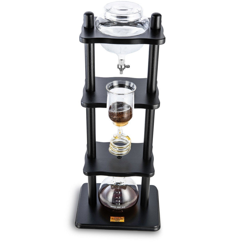 Black Straight Frame Yama Glass Cold Brew Tower for 6–8 Cup (32 oz) espresso setup