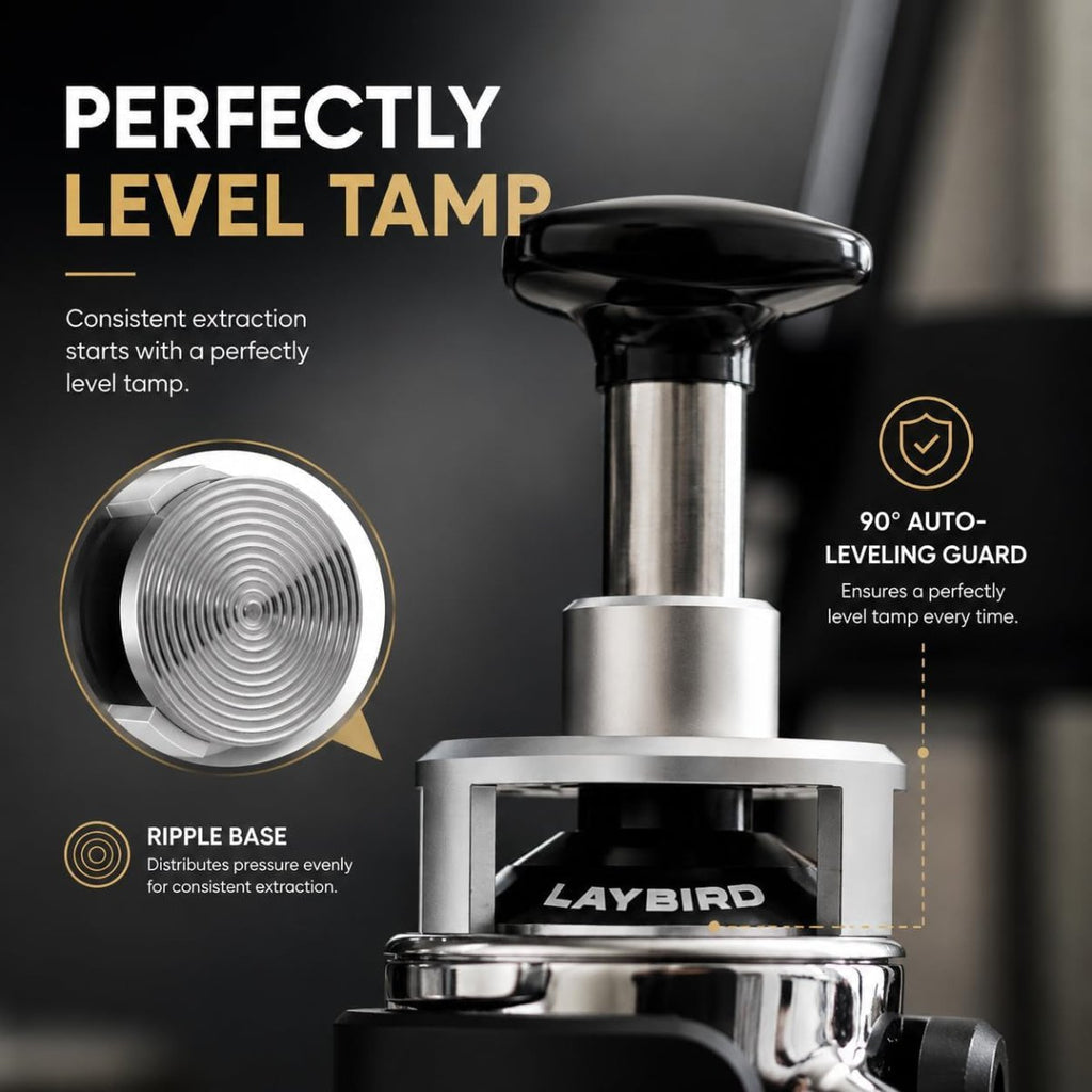 Tripress Espresso Tamper 58Mm, Spring Loaded Coffee Tamper for 58Mm Portafilter Baskets, 25Lb Constant Pressure Self Leveling Tamper Tool, Zero-Residue Threaded Base - Shop Coffee Hobby