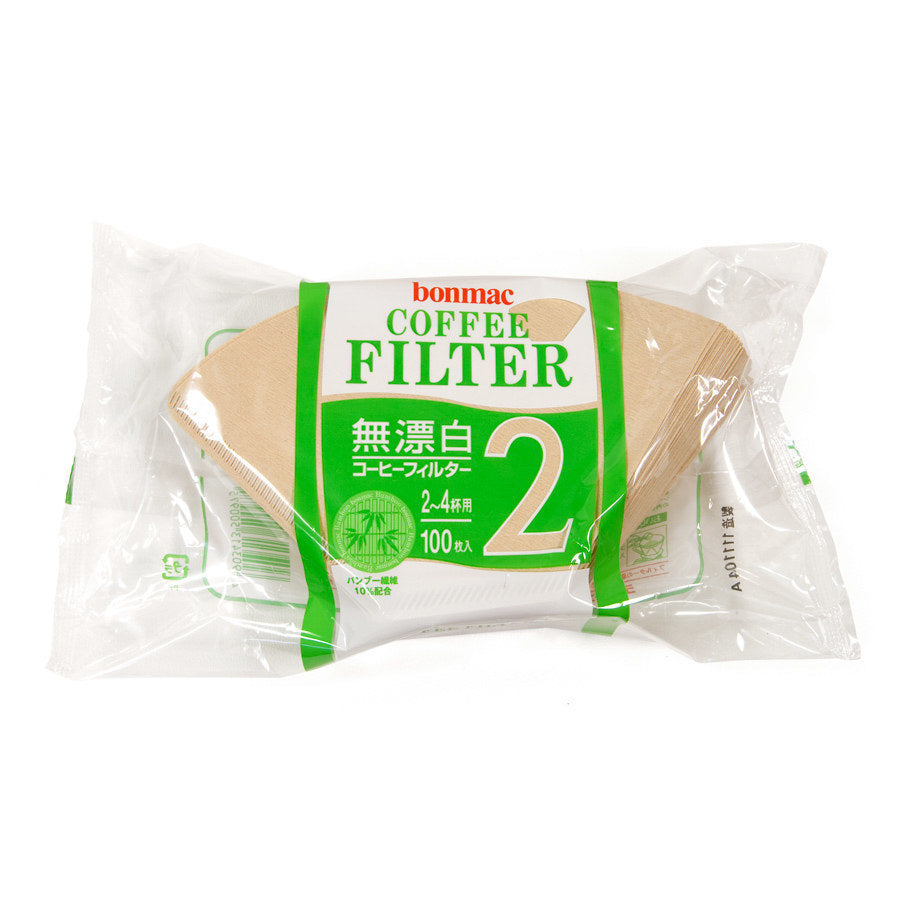 Bonmac No. 2 Flat-Bottom Bamboo Coffee Filters, 100 Count