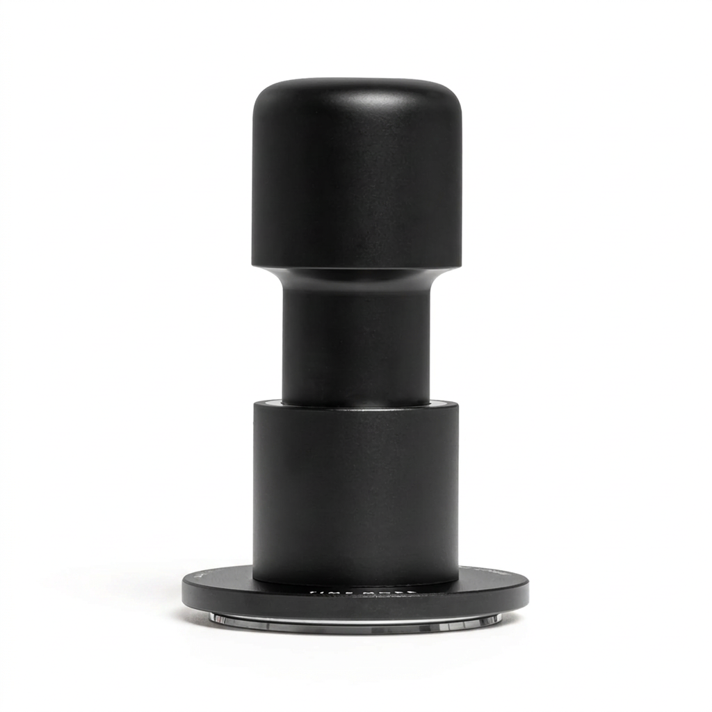 Upright TIMEMORE tamper on a clean white background