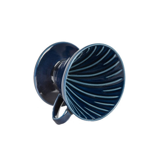 Navy Blue Hario V60 Ceramic Dripper for pour-over coffee