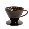 Espresso Parts Hario V60 02 Ceramic Pour-Over Coffee Dripper in Saddle Brown.