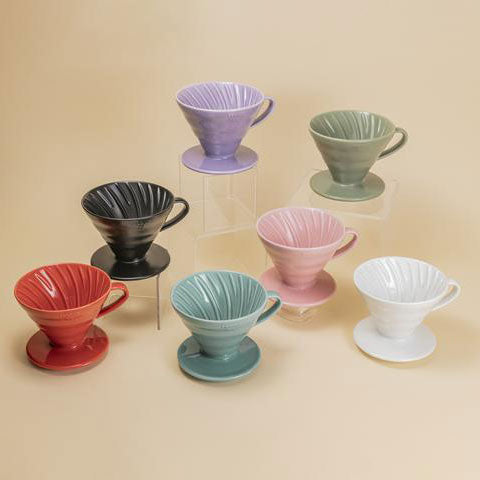 02 version of the Hario V60 Ceramic Coffee Dripper in pink.