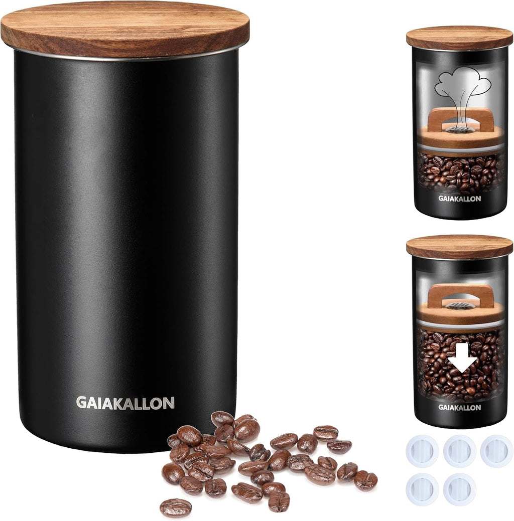 Vacuum Coffee Canister, Stainless Steel Airtight Coffee Storage Container, Coffee Container for 12Oz Coffee Beans, Coffee Beans Storage, 34 Fl.Oz - Shop Coffee Hobby