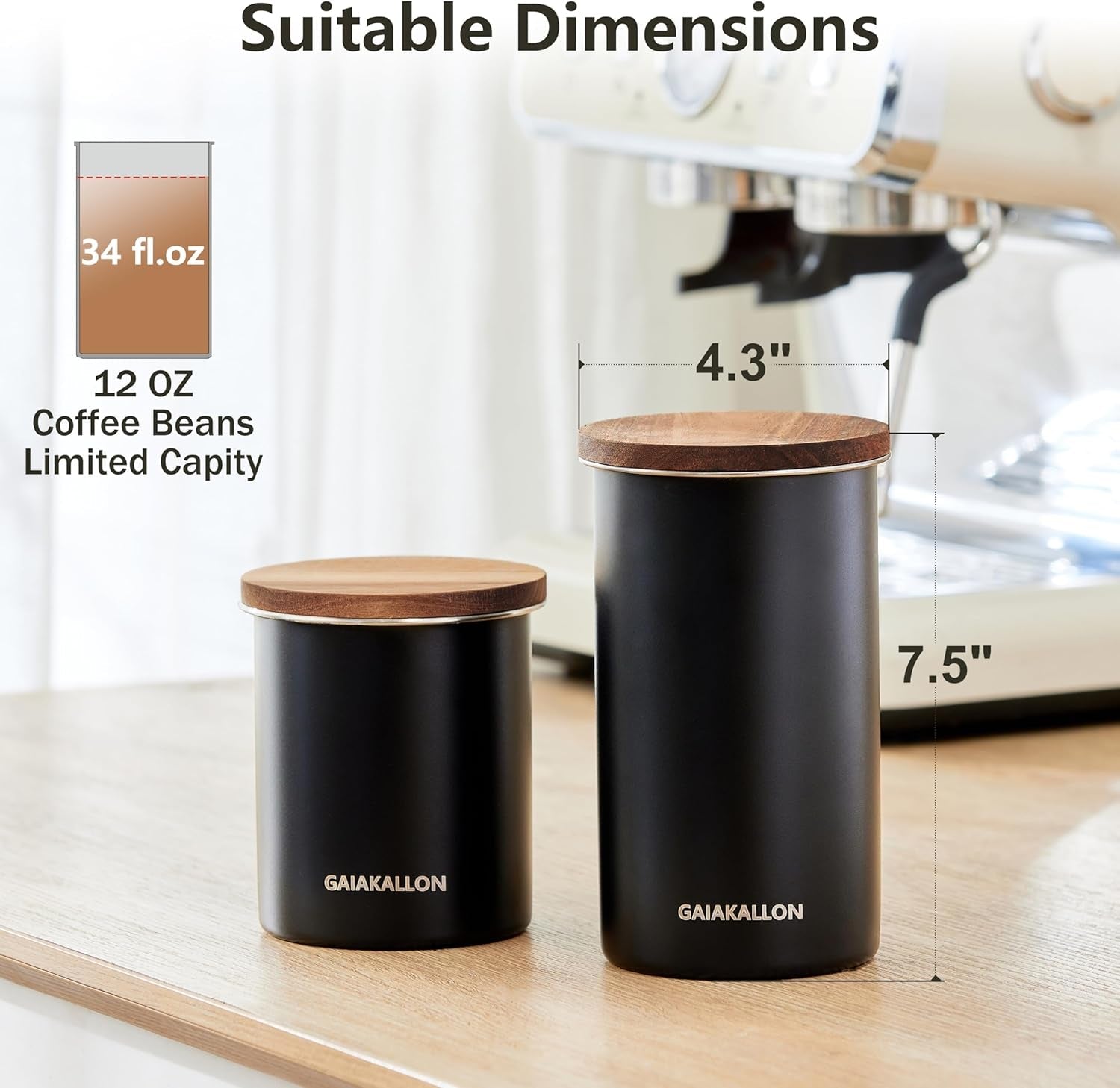 Vacuum Coffee Canister, Stainless Steel Airtight Coffee Storage Container, Coffee Container for 12Oz Coffee Beans, Coffee Beans Storage, 34 Fl.Oz - Shop Coffee Hobby