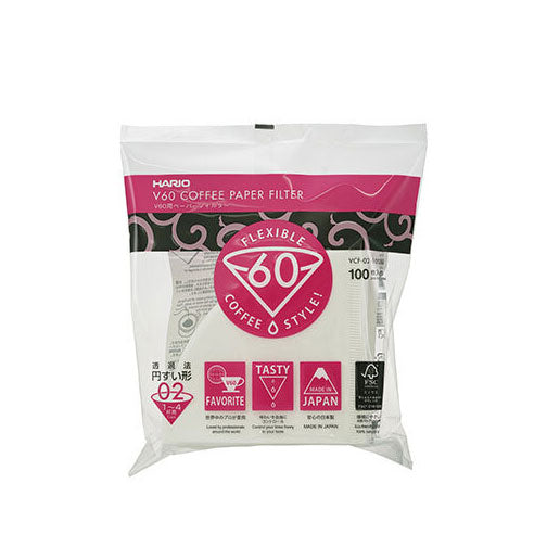 Hario V60 Size 02 White Paper Filters, 100 Count