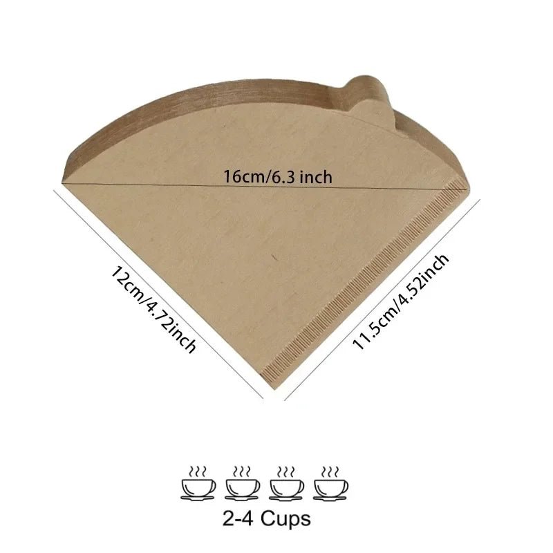 Vivalo V-Shaped Cone Coffee Filters – Natural Wood Pulp Paper, 2-4 Cup Pour-Over - Shop Coffee Hobby